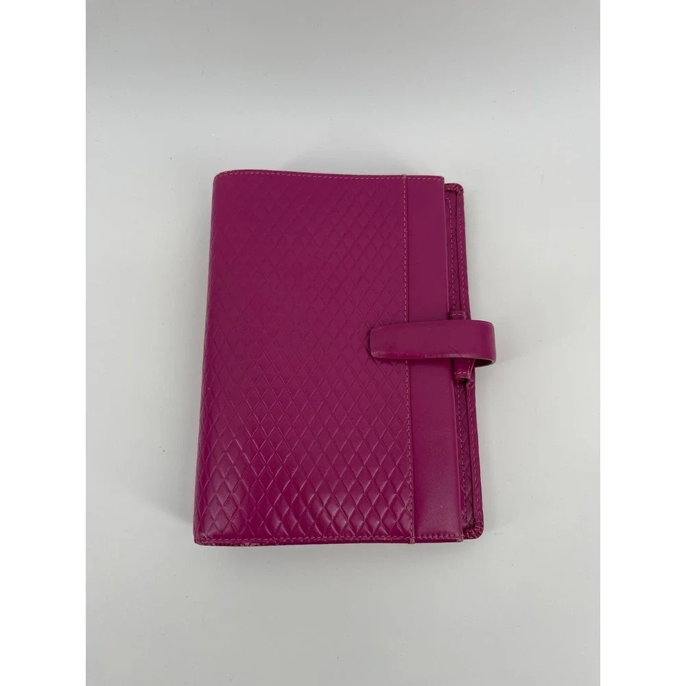 Filofax Personal Adelphi Deluxe Pink Leather Planner Organizer Binder Snap